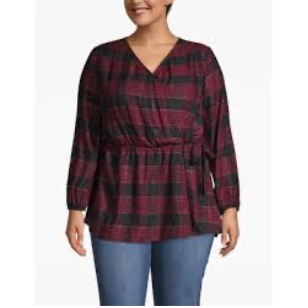 Lane Bryant Shimmer Faux Wrap Blouse